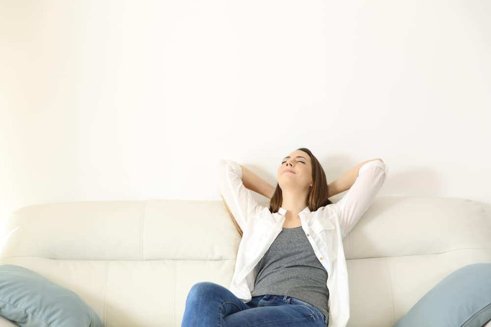 Woman relaxing at home