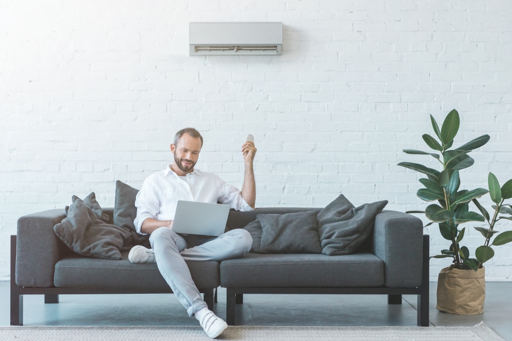 Person at home relaxing