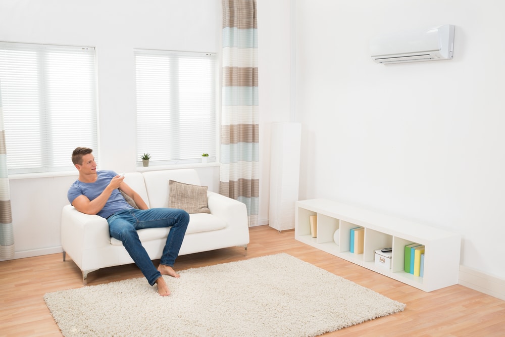 Man relaxing at home