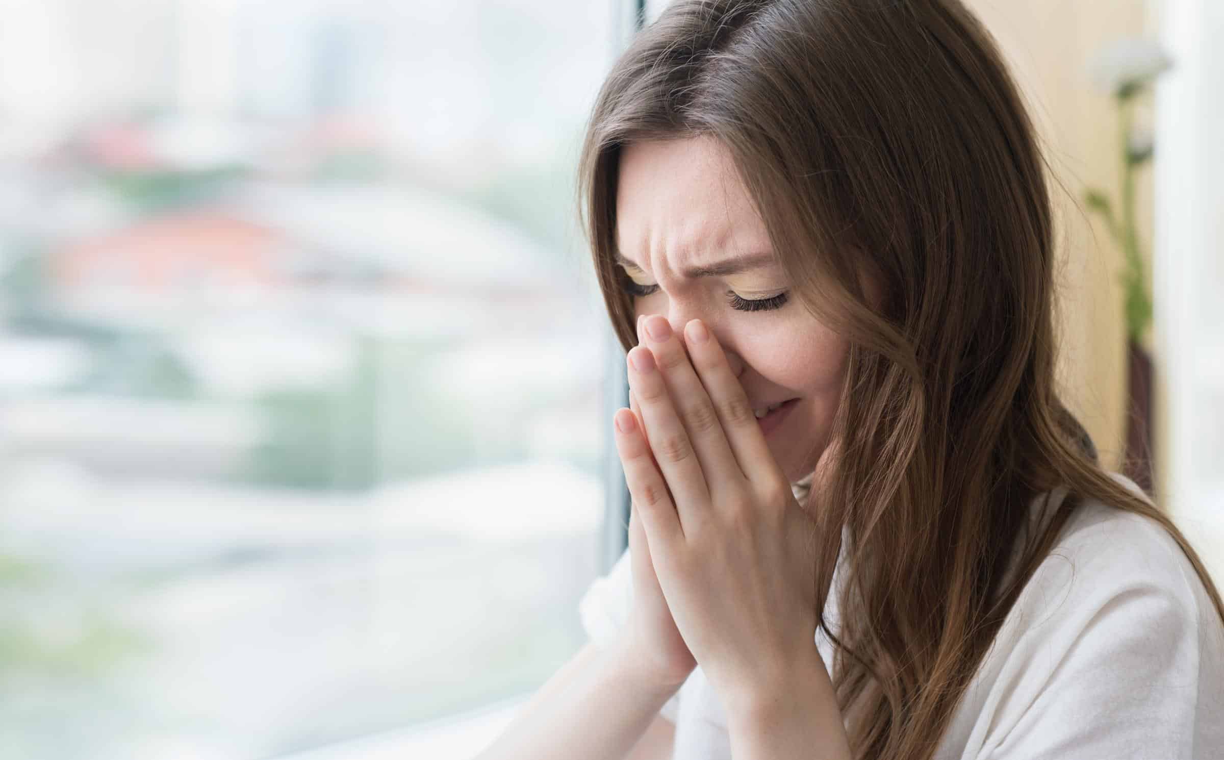 Woman with allergies