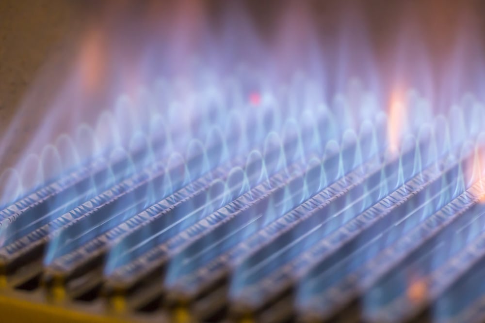 Gas heating flames